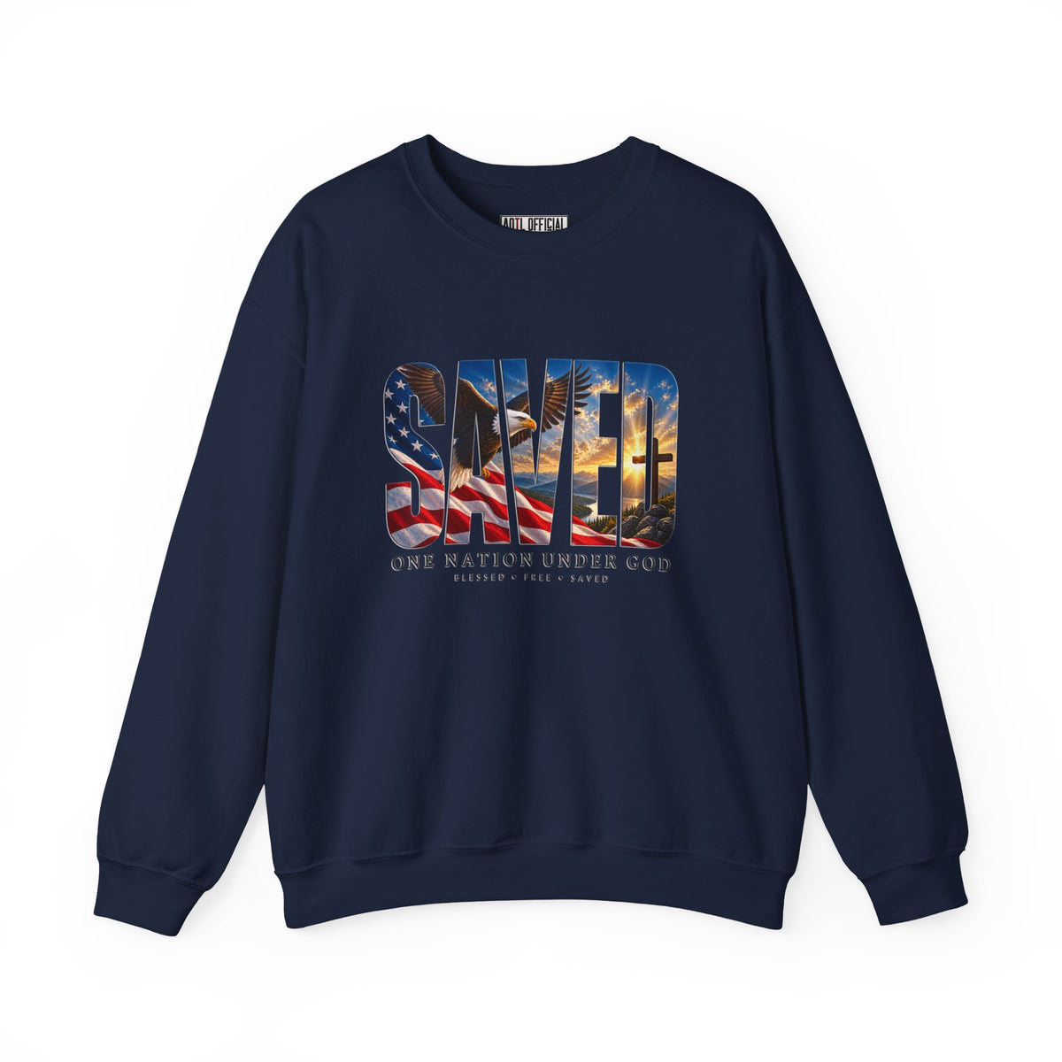 Saved-One Nation Under God Christian Sweatshirt