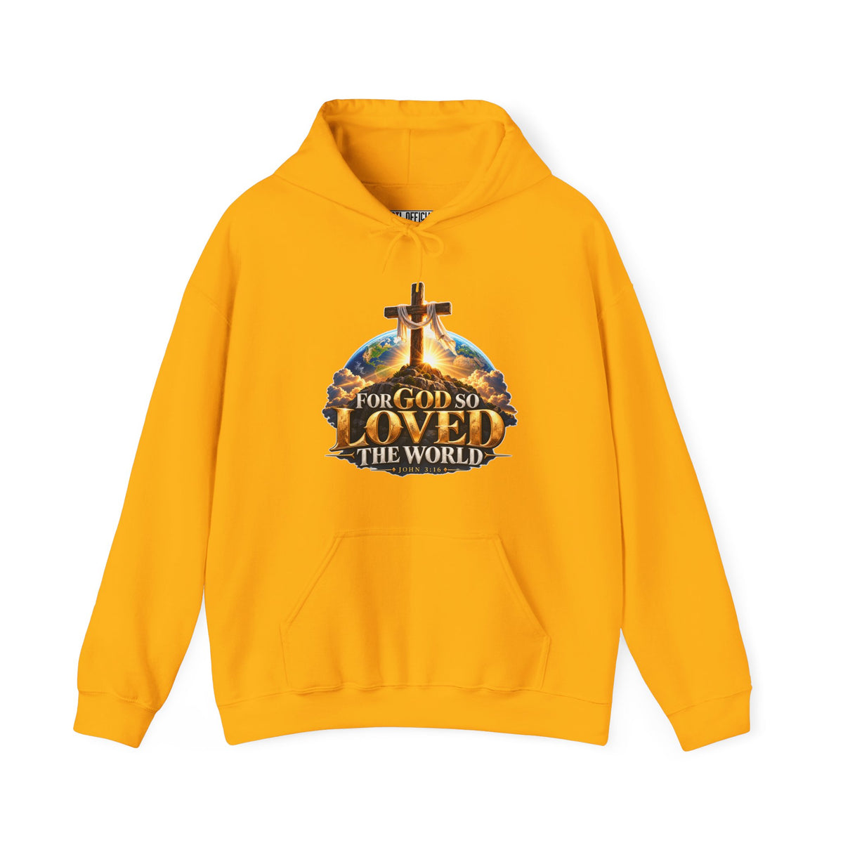 For God So Loved the World – John 3:16 Cross Design Christian Hoodie