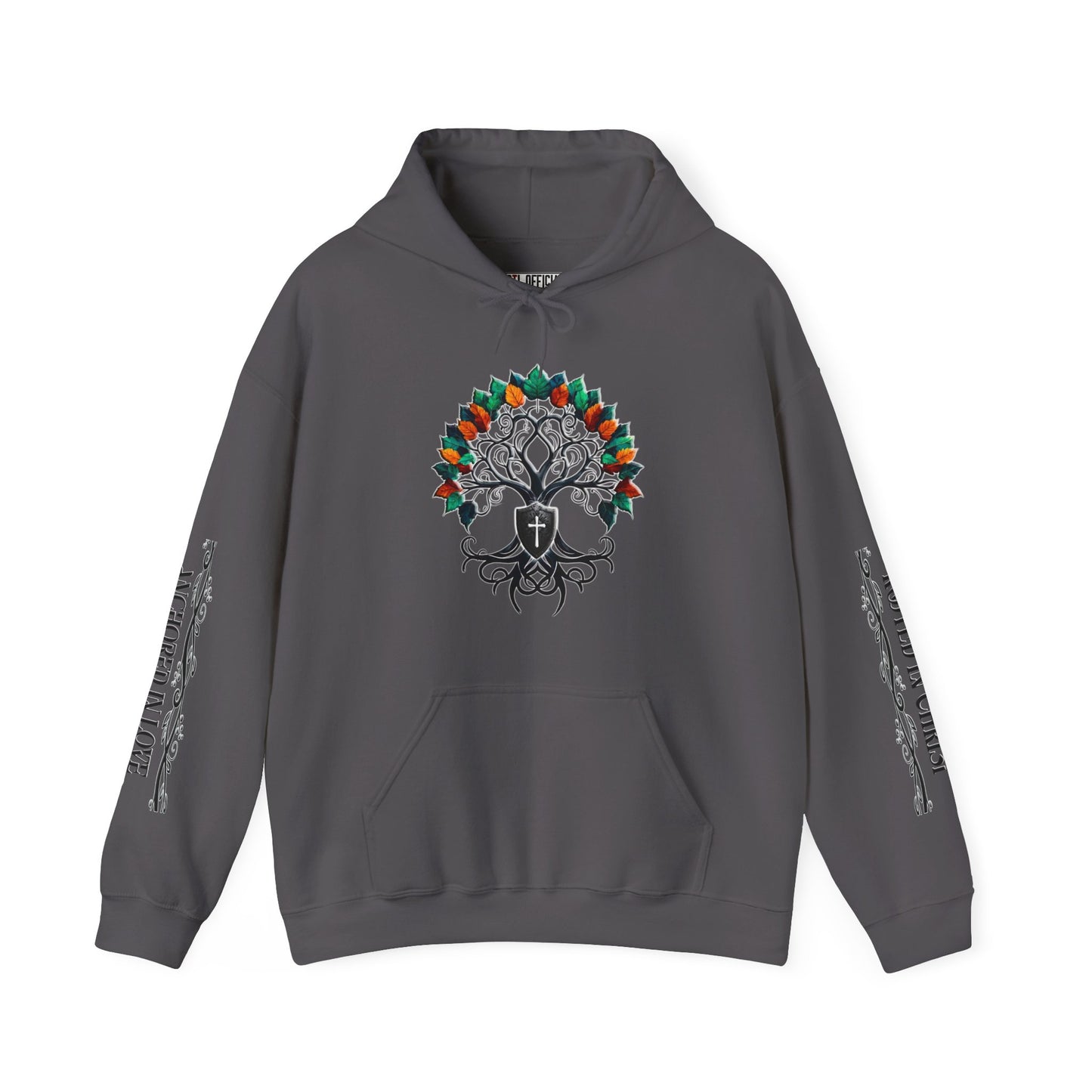Planted In Grace With Powerful Sleeve Message Unisex Heavy Blend™ Hooded Sweatshirt