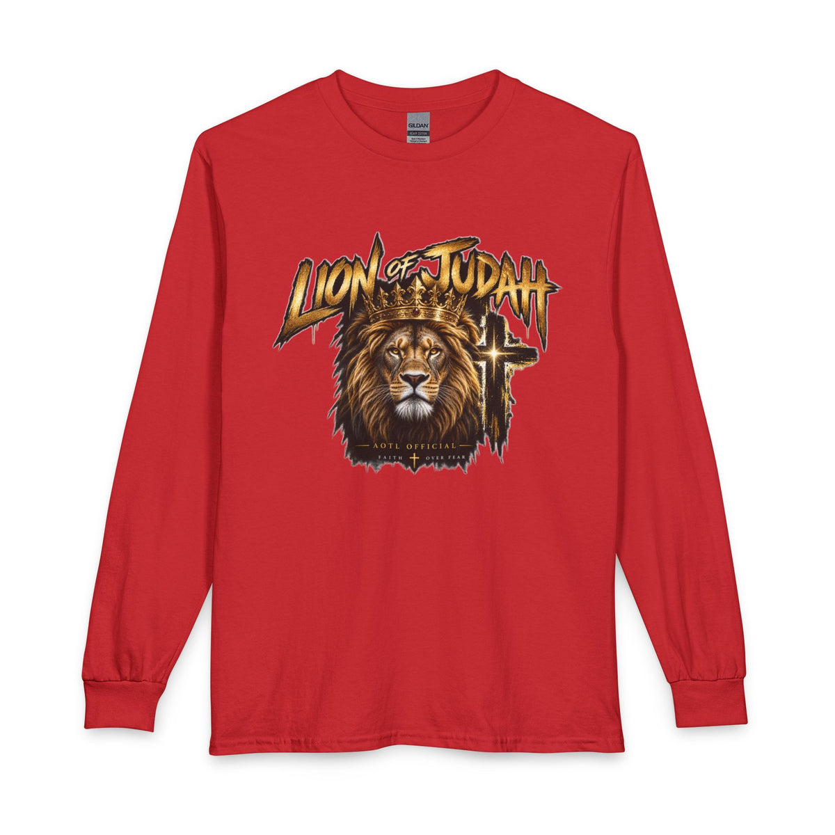 Lion of Judah — Faith Over Fear Christian Long Sleeve Shirt