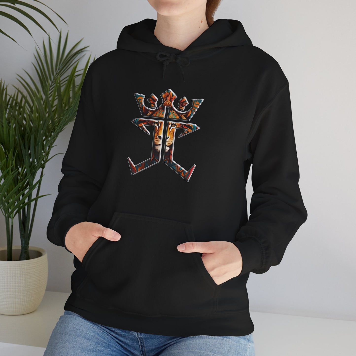 Jesus Christ Is King Lion Of Judah Logo Unisex Heavy Blend™ Hooded Sweatshirt