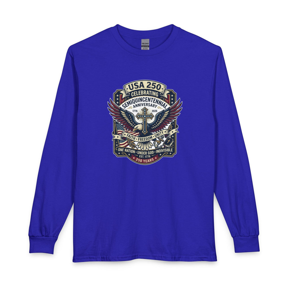 250 year Anniversary One Nation Under God V2  Christian Long Sleeve Shirt