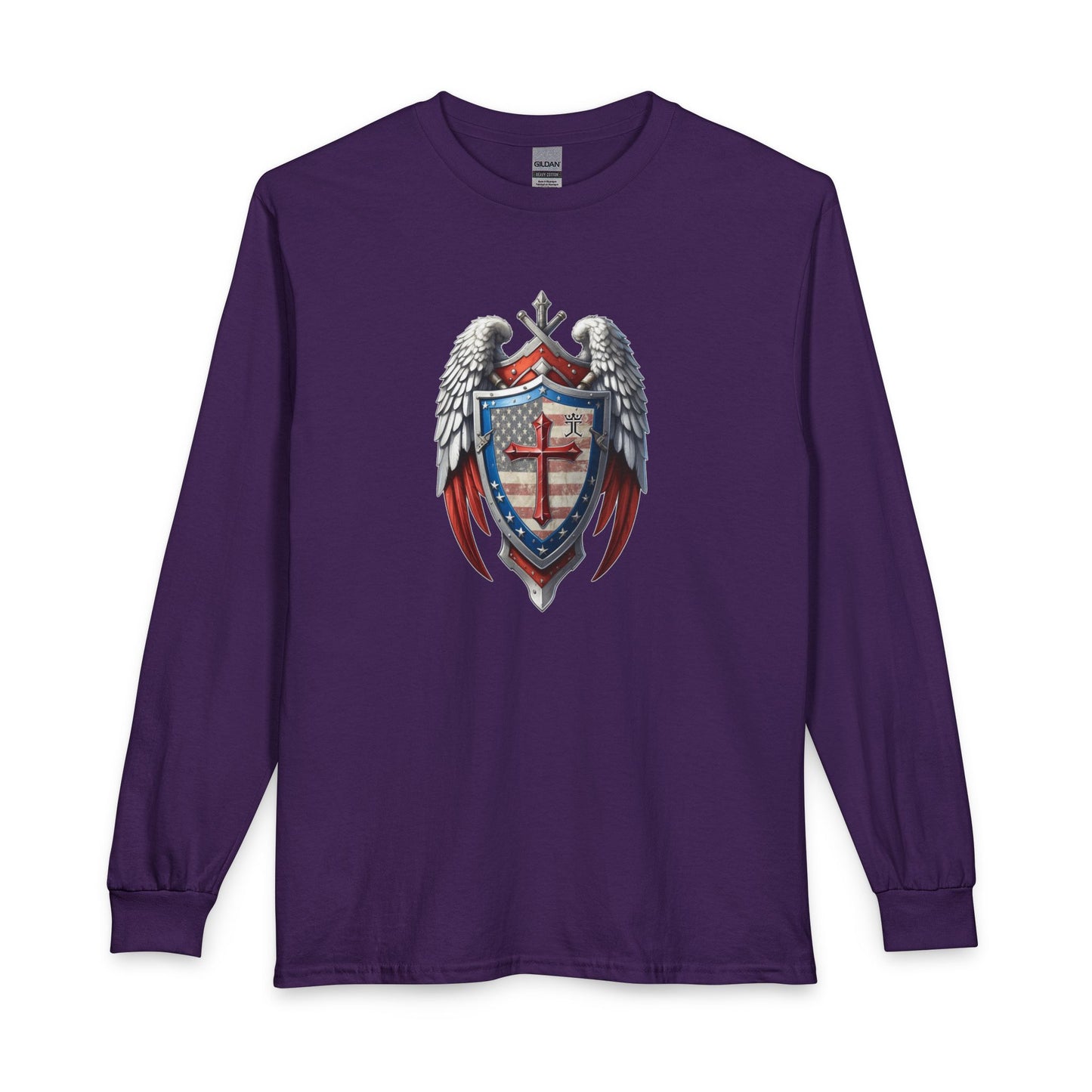 Winged Guardian Christian Patriotic Long Sleeve Shirt