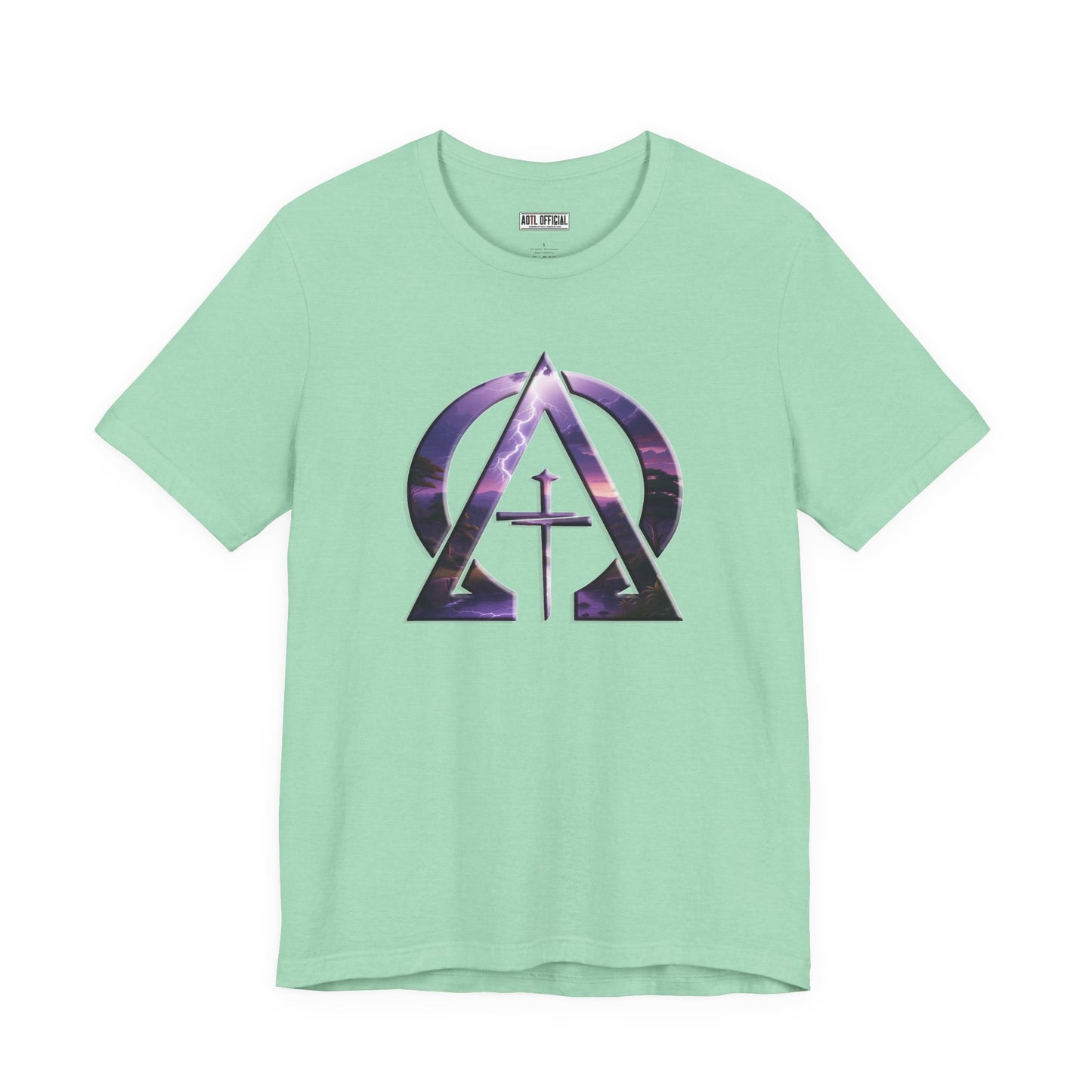 Divine Reign Amidst Nature's Majesty Alpha and Omega Unisex Short Sleeve Tee