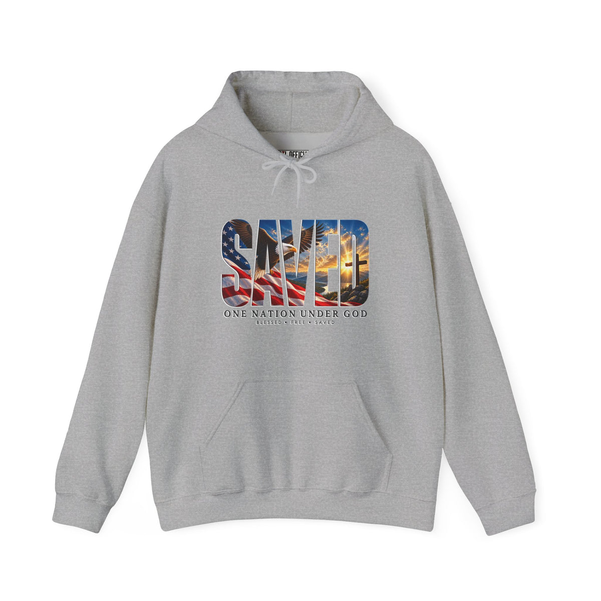 Saved-One Nation Under God Christian Hoodie