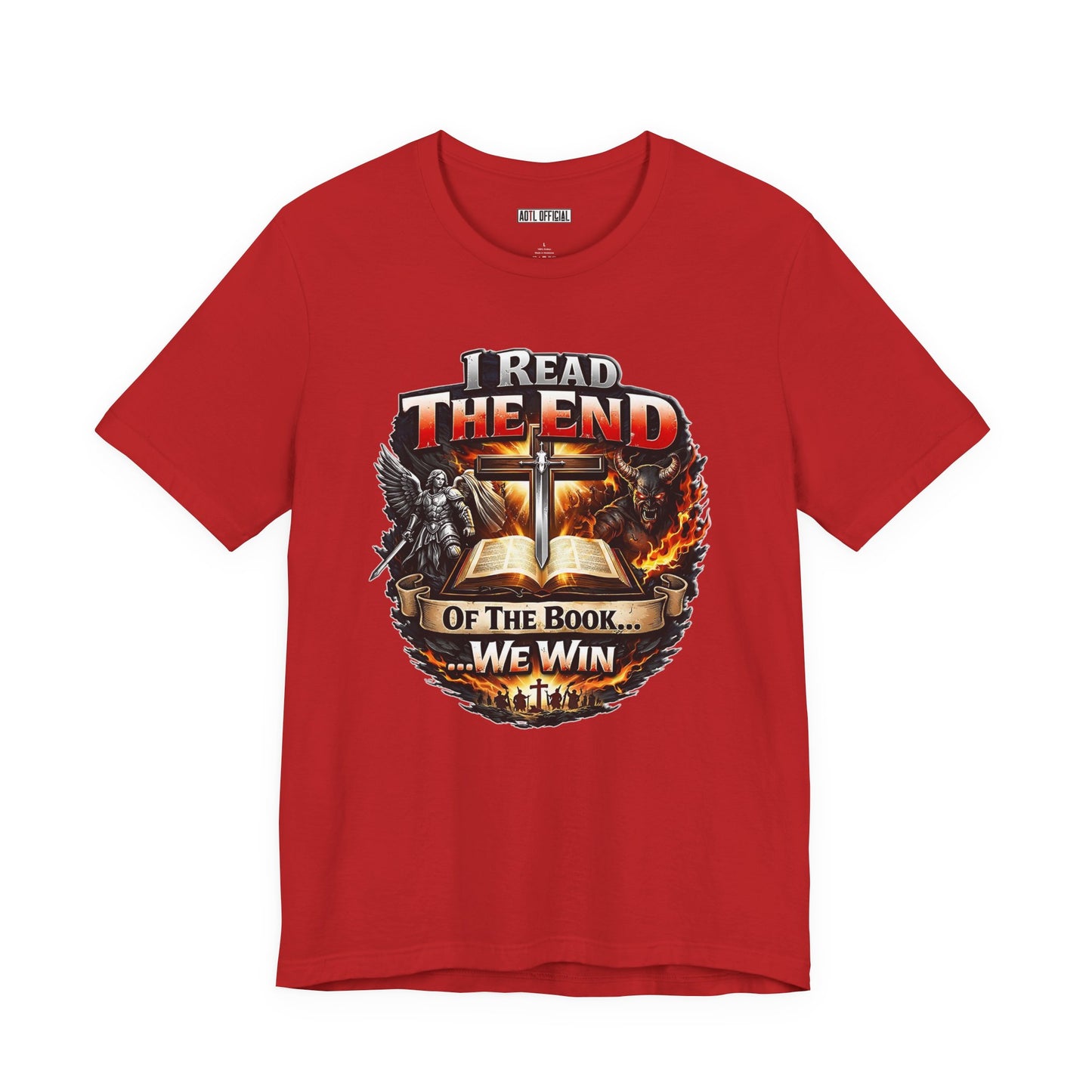 I Read the End of the Book, We Win Christian Short Sleeve Tee