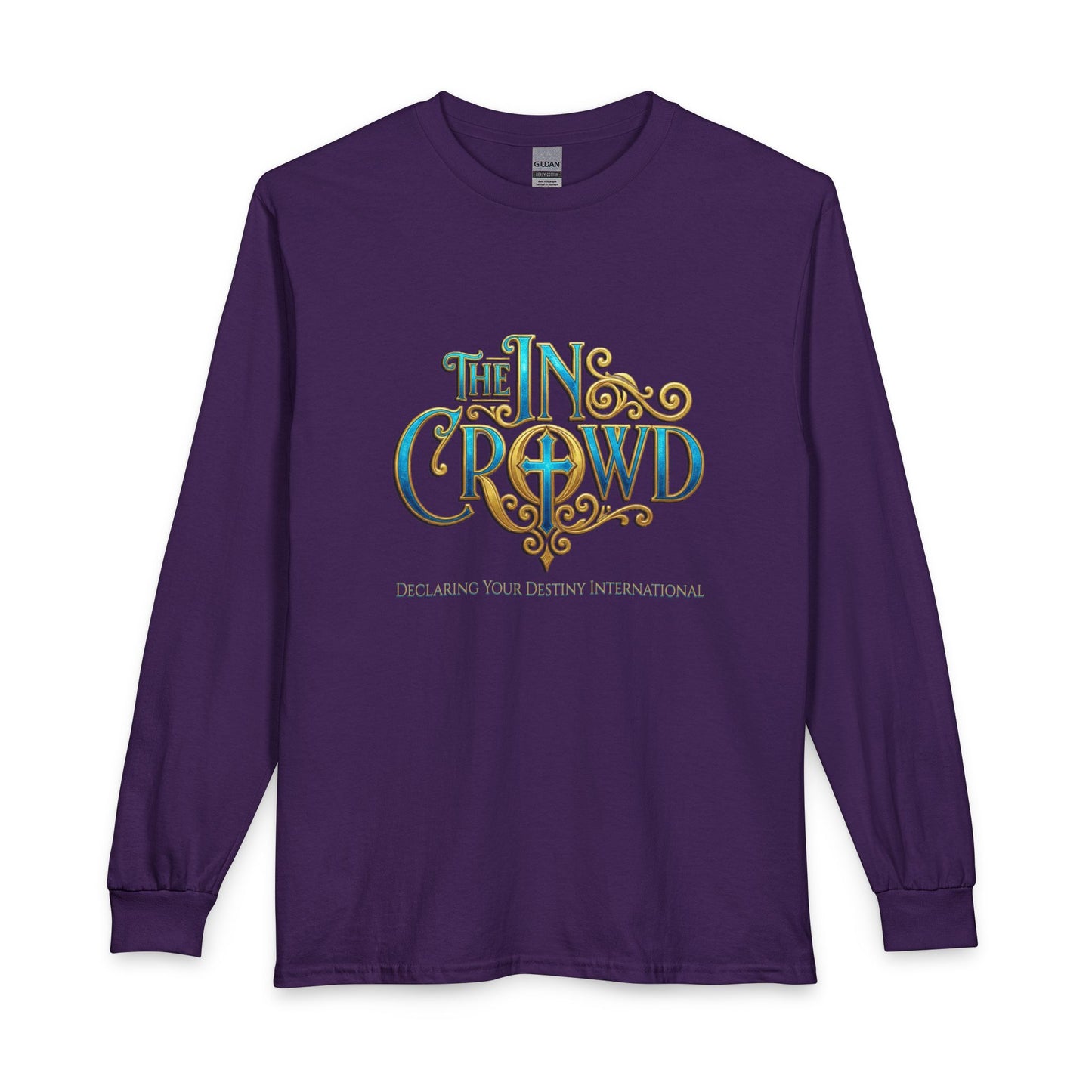 Ornate The In Crowd Blue & Gold Christian Long Sleeve Shirt