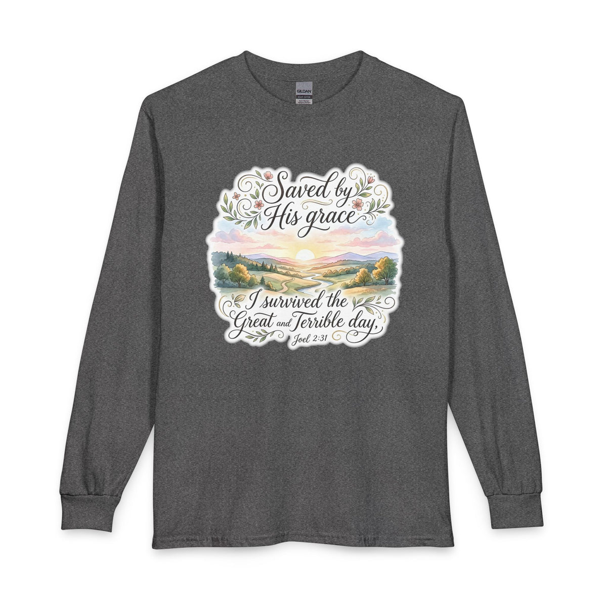 Grace Beyond the Horizon – I Survived the Great and Terrible Day (Joel 2:31) Christian Long Sleeve Shirt