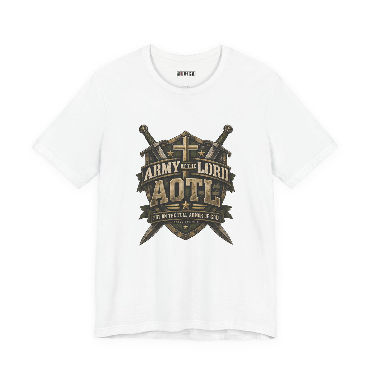 Armor of God Christian shirt Inspired by Ephesians 6:11, this Army of the Lord design reminds you to put on God’s full armor and face each day with courage.