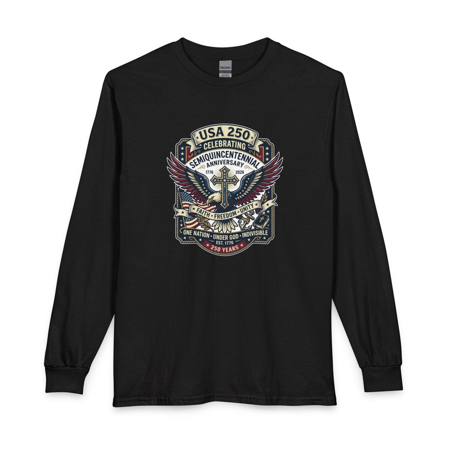 250 year Anniversary One Nation Under God V2  Christian Long Sleeve Shirt