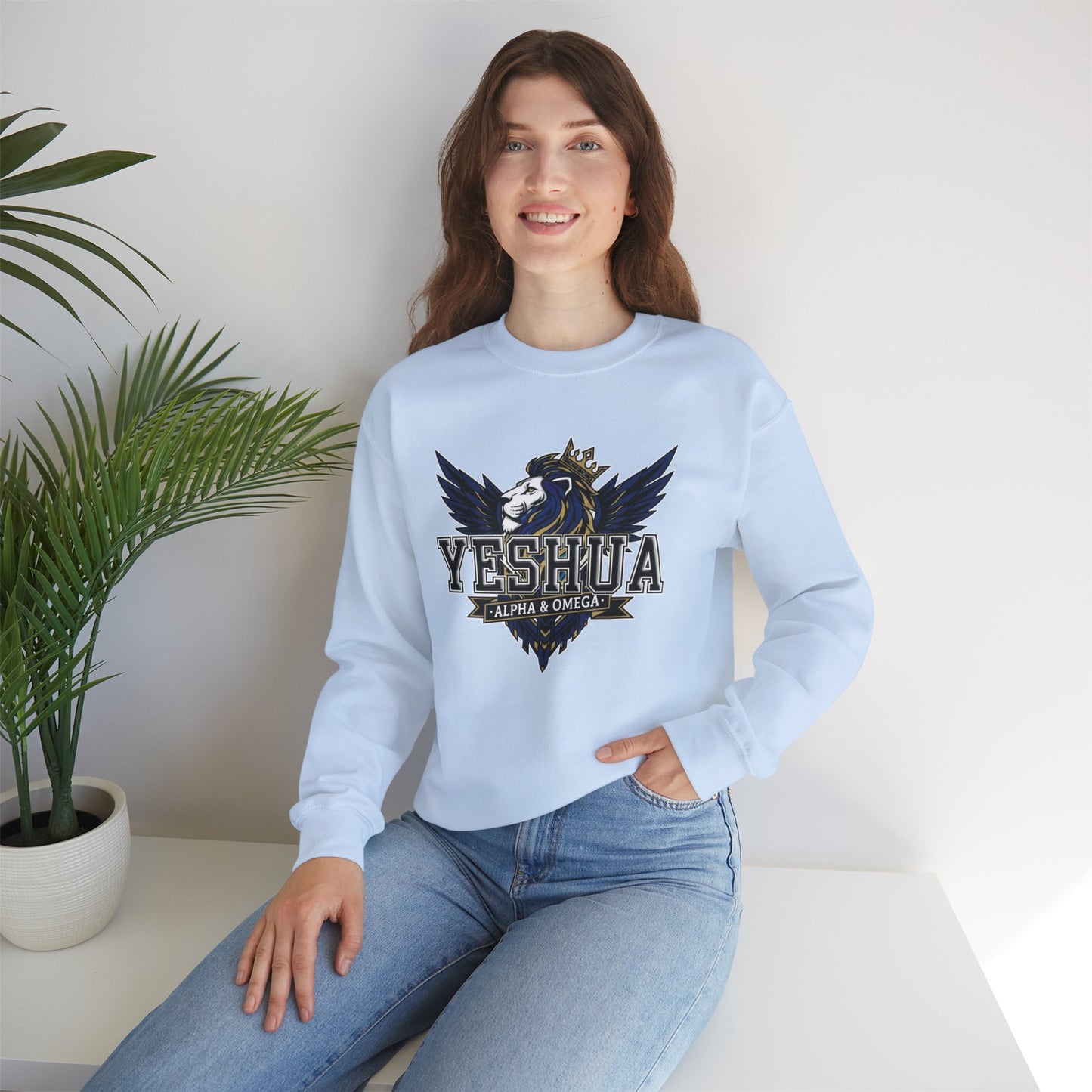 Yeshua: Lion of Judah Reigns Unisex Heavy Blend™ Crewneck Sweatshirt