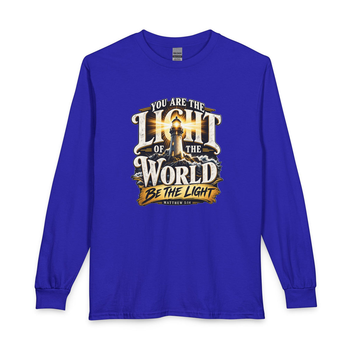 You Are the Light of the World – Matthew 5:14 Lighthouse Design Christian Long Sleeve Shirt