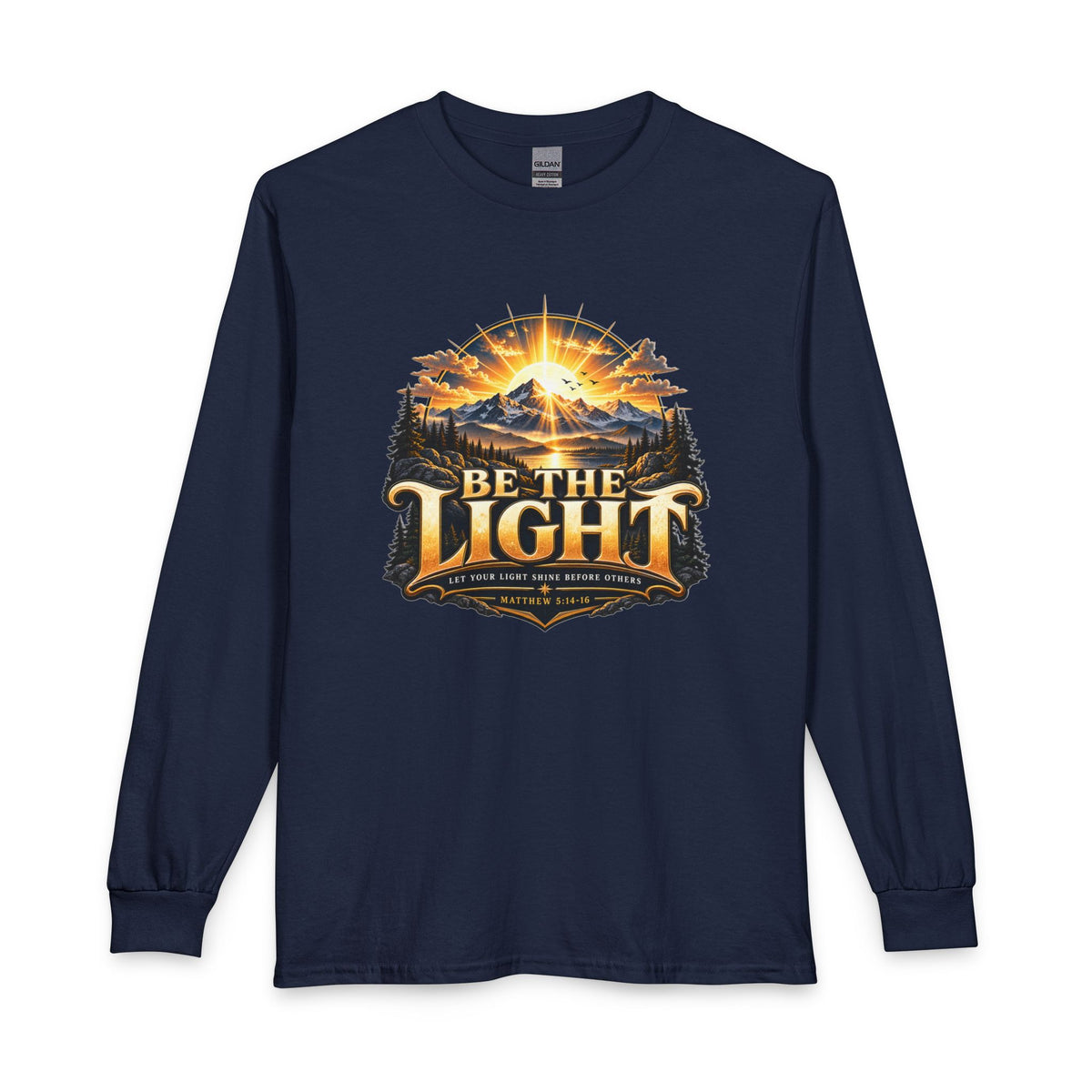 Be the Light – Matthew 5:14-16 Christian Mountain Design Long Sleeve Shirt