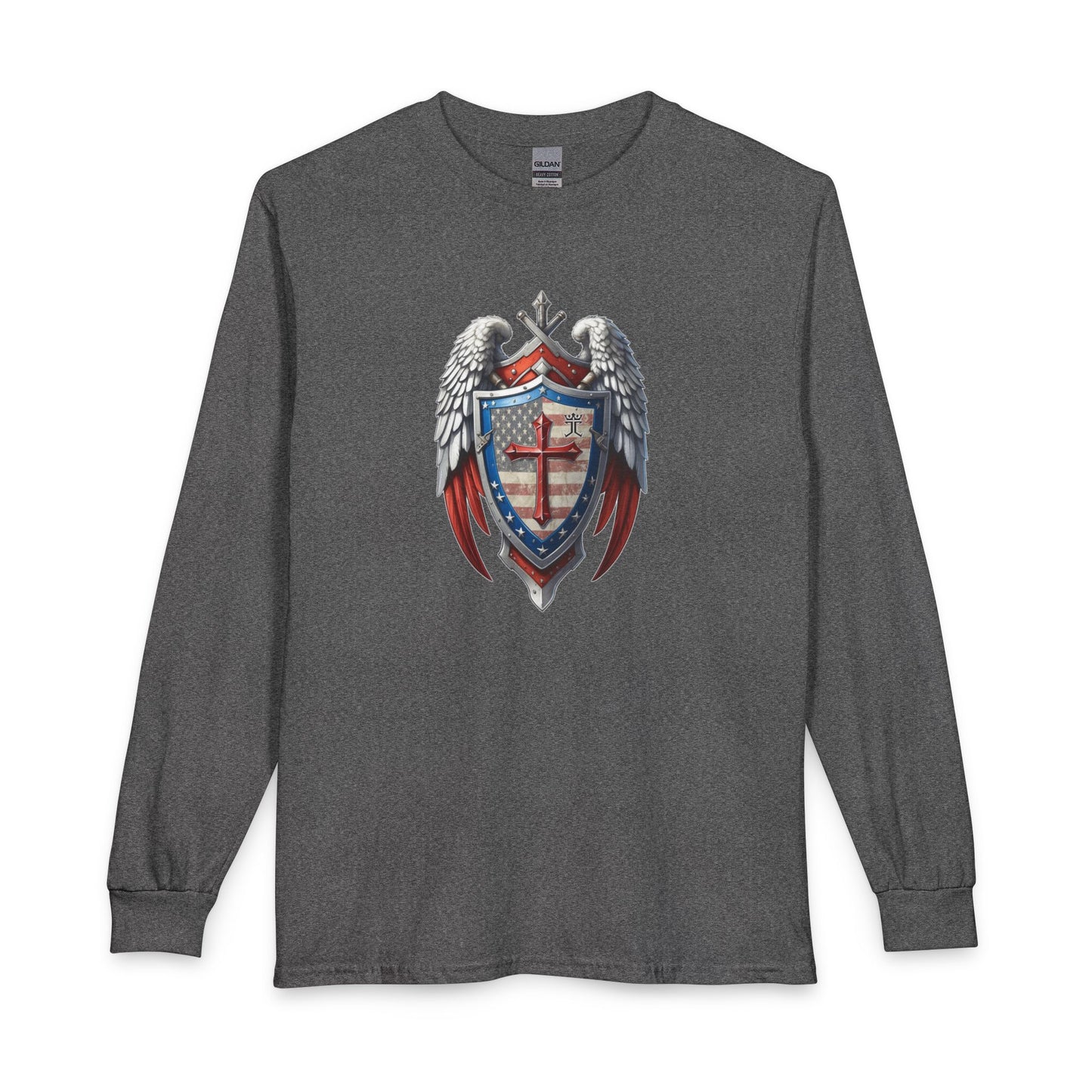 Winged Guardian Christian Patriotic Long Sleeve Shirt