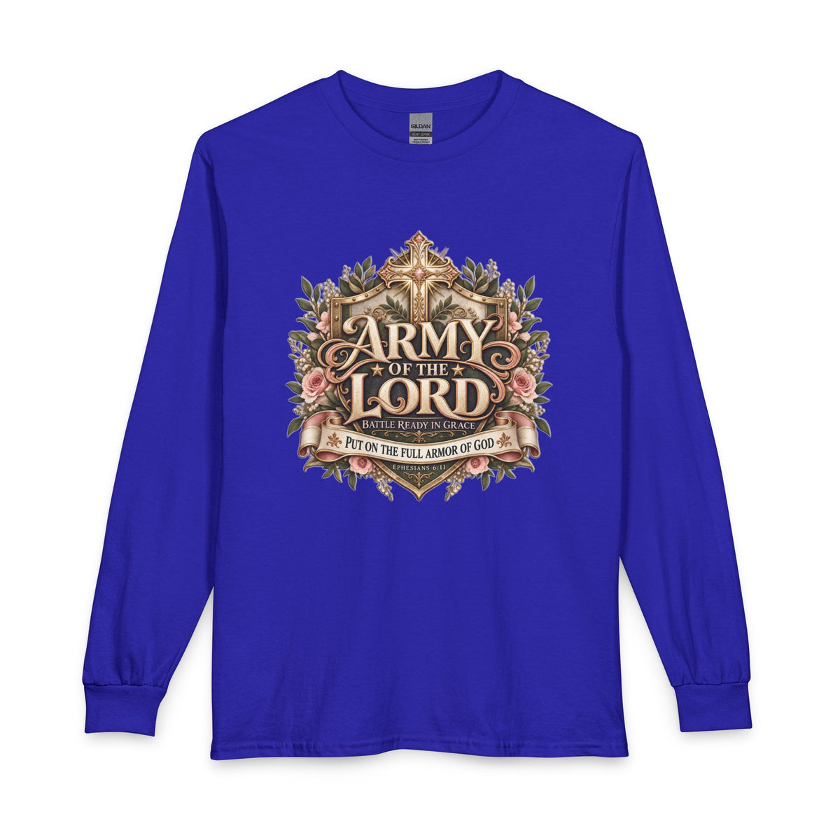 Army of the Lord — Battle Ready in Grace Christian Long Sleeve Shirt