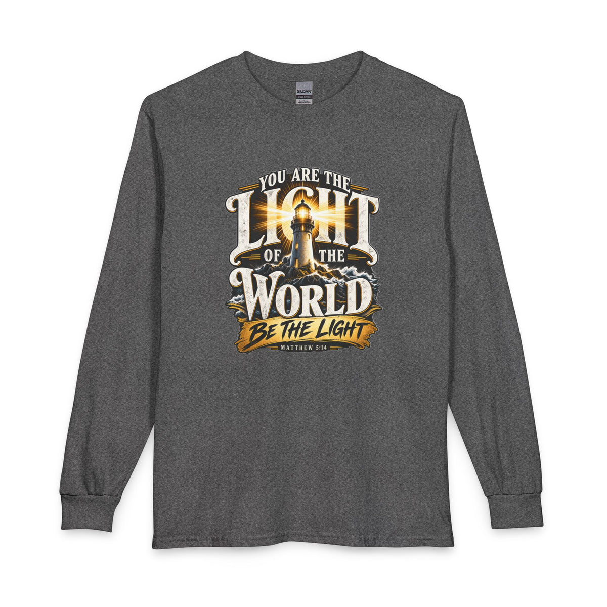 You Are the Light of the World – Matthew 5:14 Lighthouse Design Christian Long Sleeve Shirt