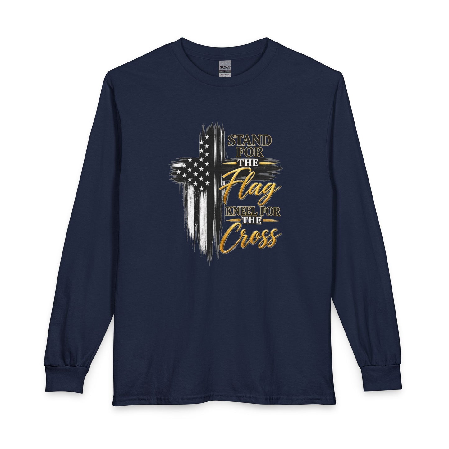 Stand for the Flag, Kneel for the Cross Christian Long Sleeve Shirt