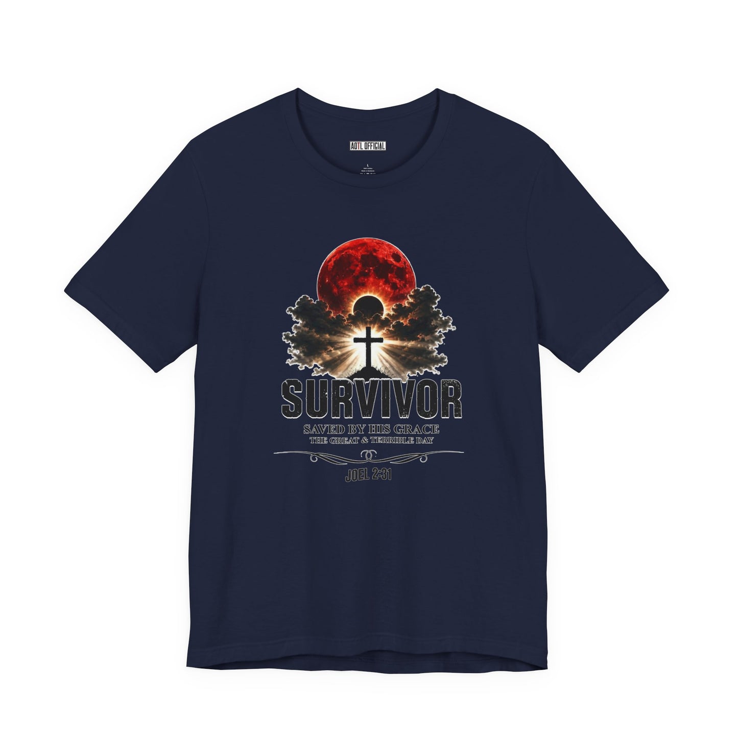 Survivor – Saved by His Grace (Joel 2:31) Unisex Short Sleeve Tee