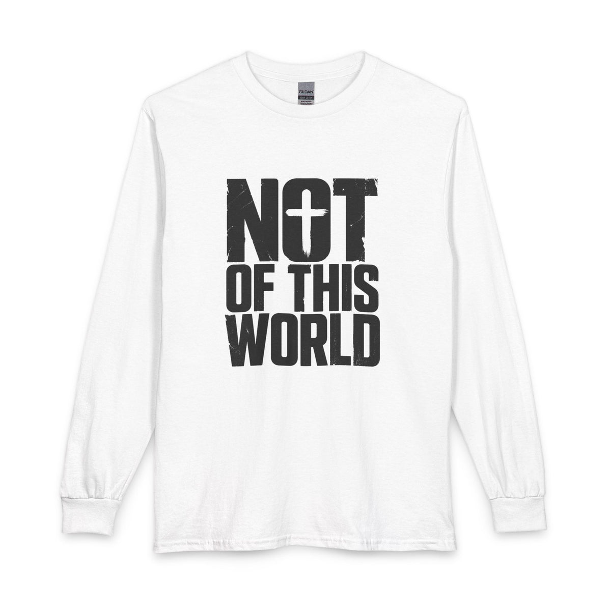 Not Of This World Black Text Christian Long Sleeve Shirt