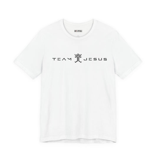 Team Jesus Modern Script, Undefeated Since 33 AD Unisex Short Sleeve Tee