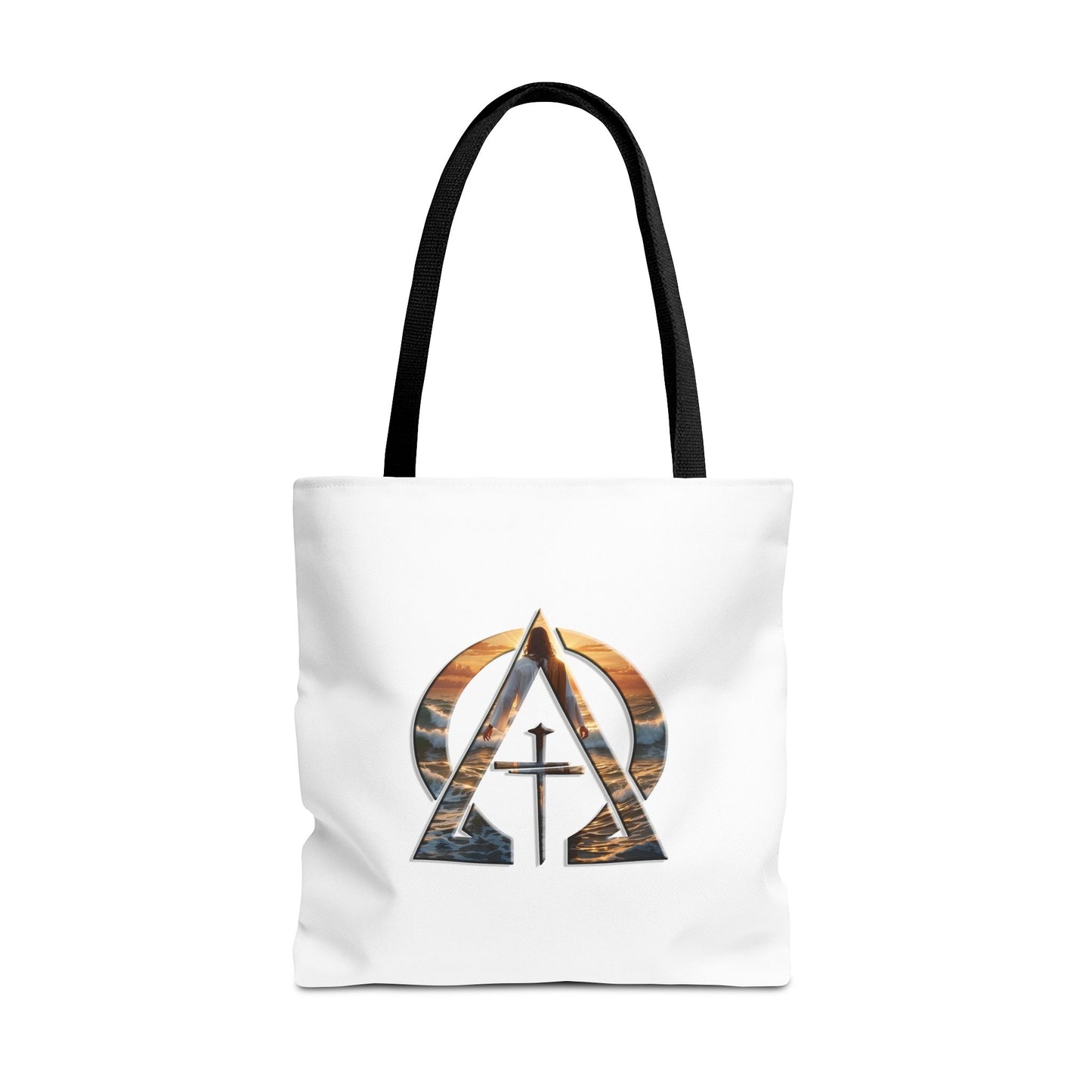 Alpha & Omega Jesus Walking On Water Christian Tote Bag