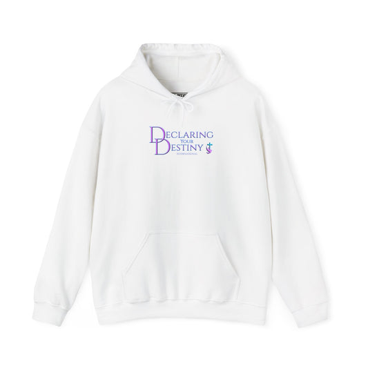 Declaring Your Destiny Purple-Teal logo/ Alpha 7 Omega Purple Lightning Unisex Heavy Blend™ Hooded Sweatshirt