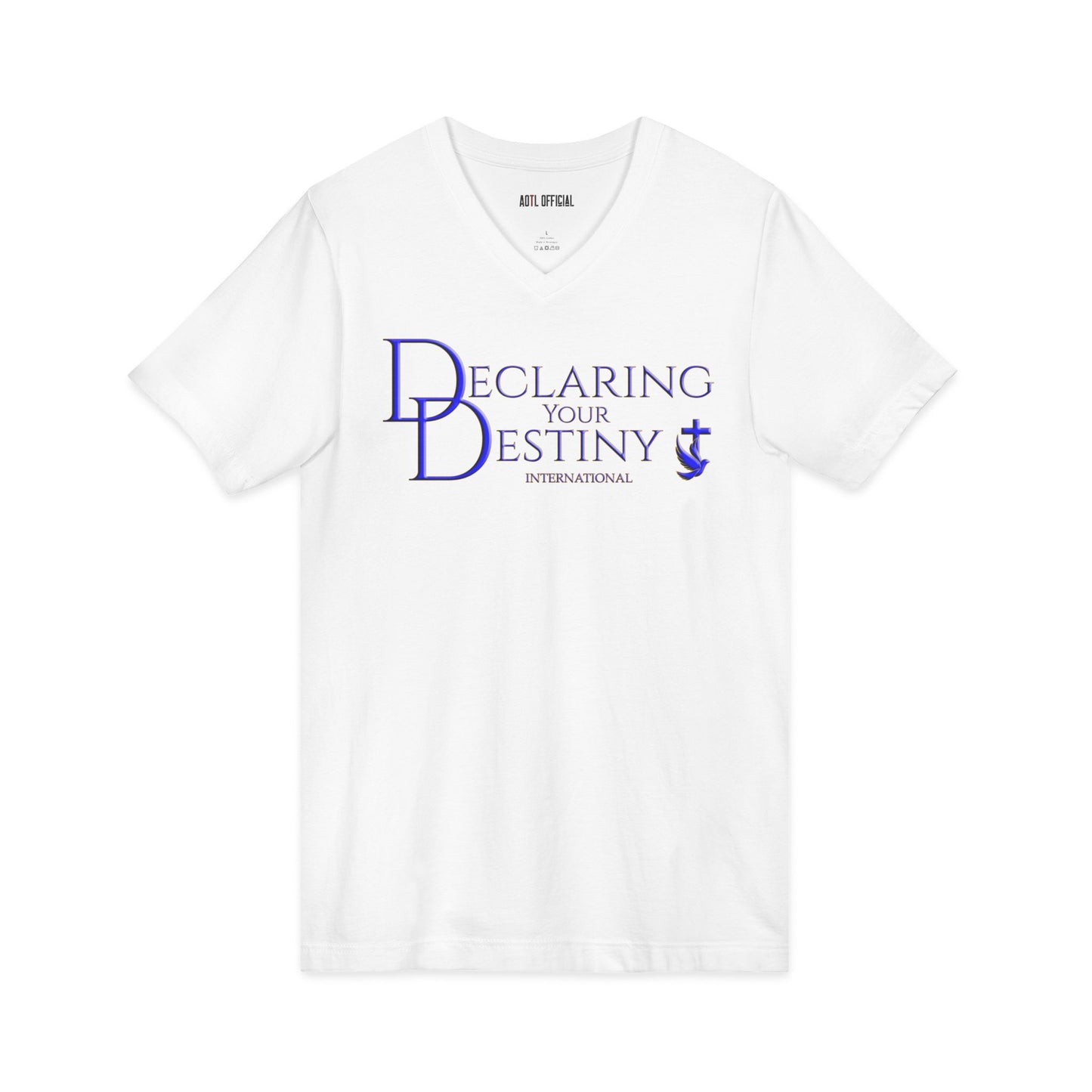 DYD logo in Blue and Gold  V-Neck Tee