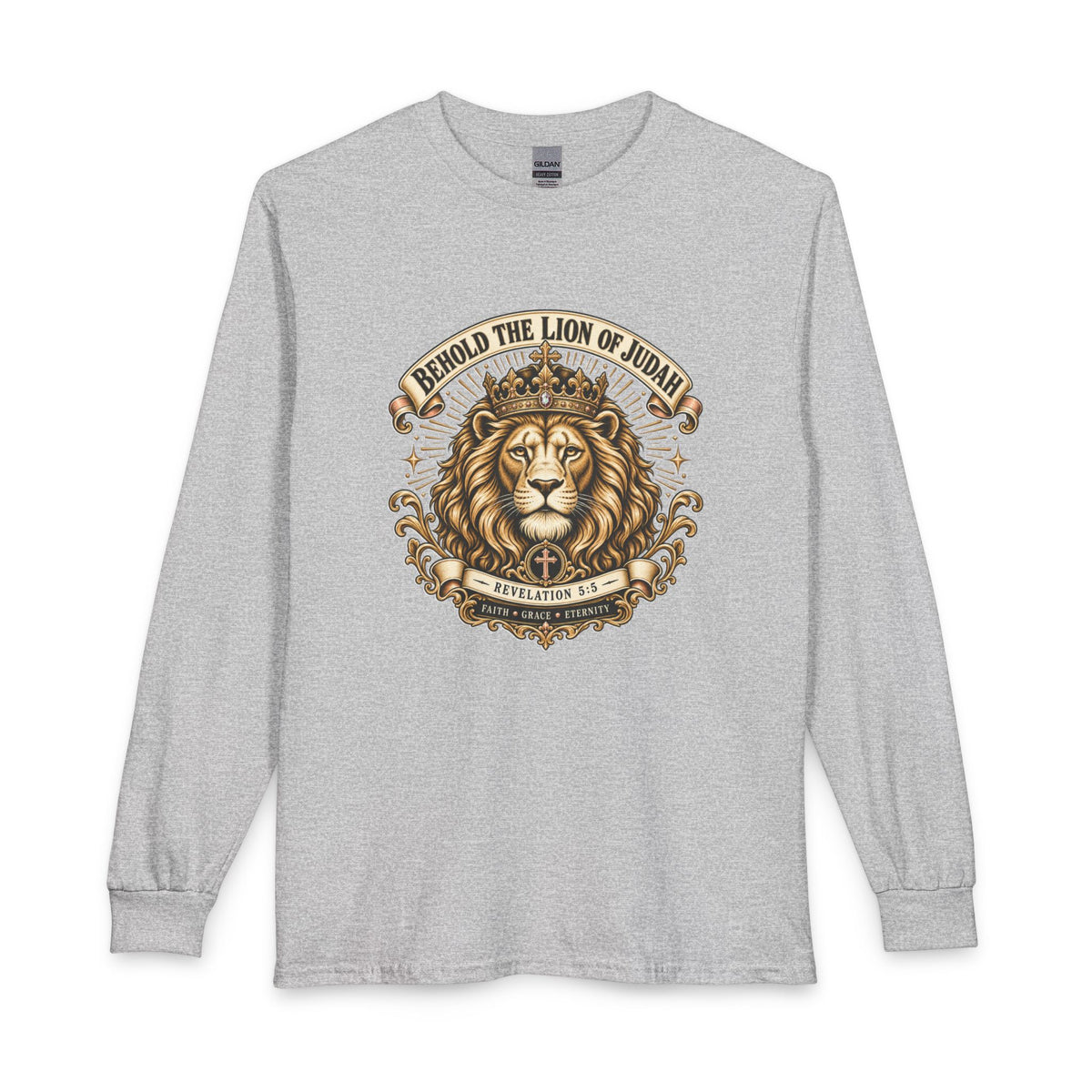 Behold the Lion of Judah — Revelation 5:5 Christian Long Sleeve Shirt