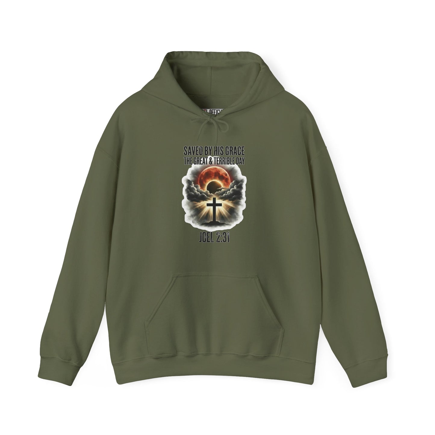 Saved by His Grace - The Great and Terrible Day (Joel 2:31) Christian Hoodie
