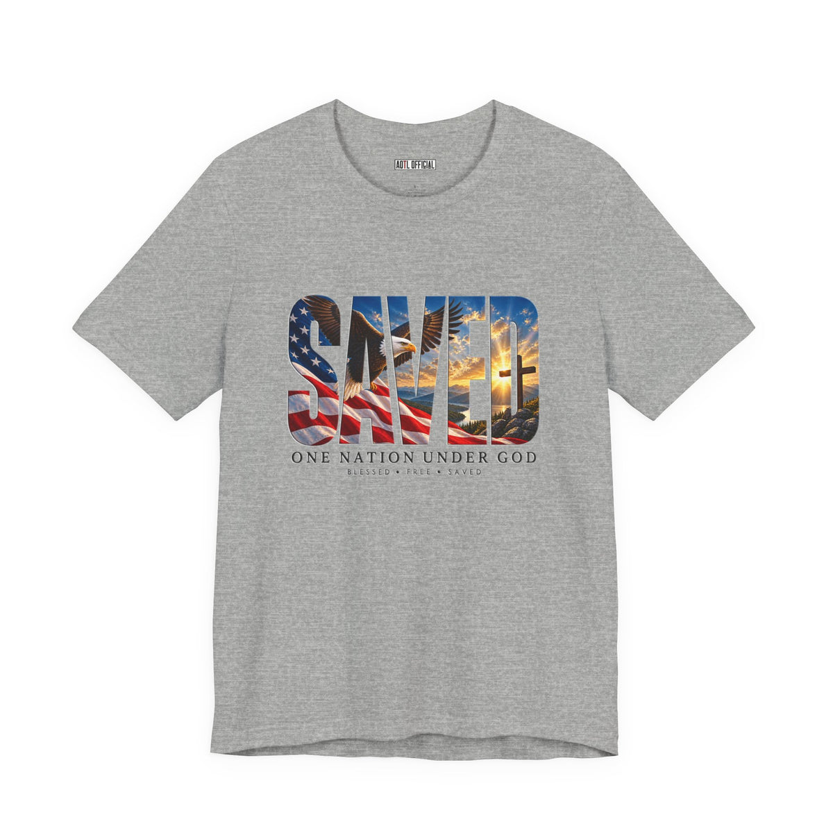 Saved-One Nation Under God Christian T-shirt