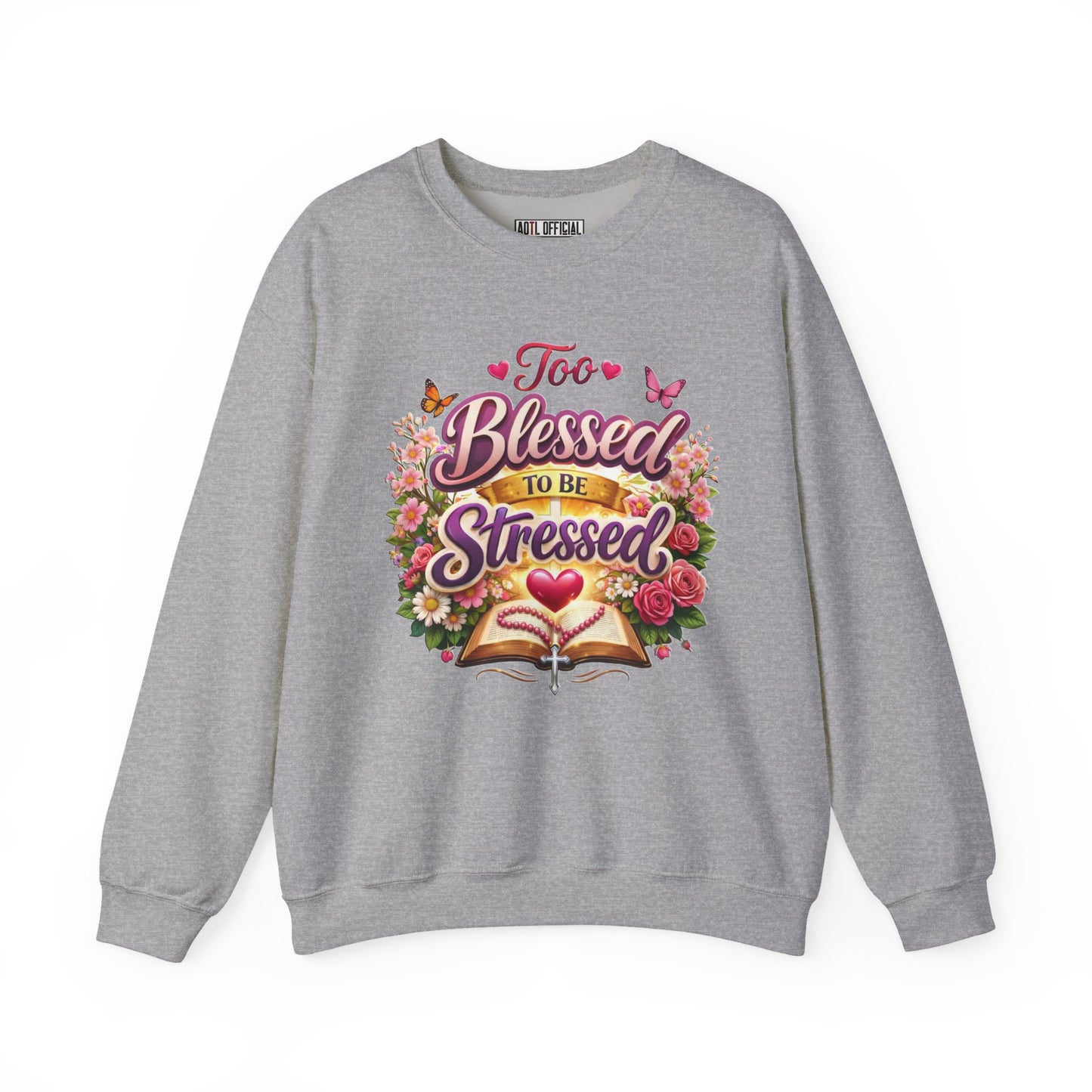 Too Blessed To Be Stressed Nature Edition Unisex Heavy Blend™ Crewneck Sweatshirt