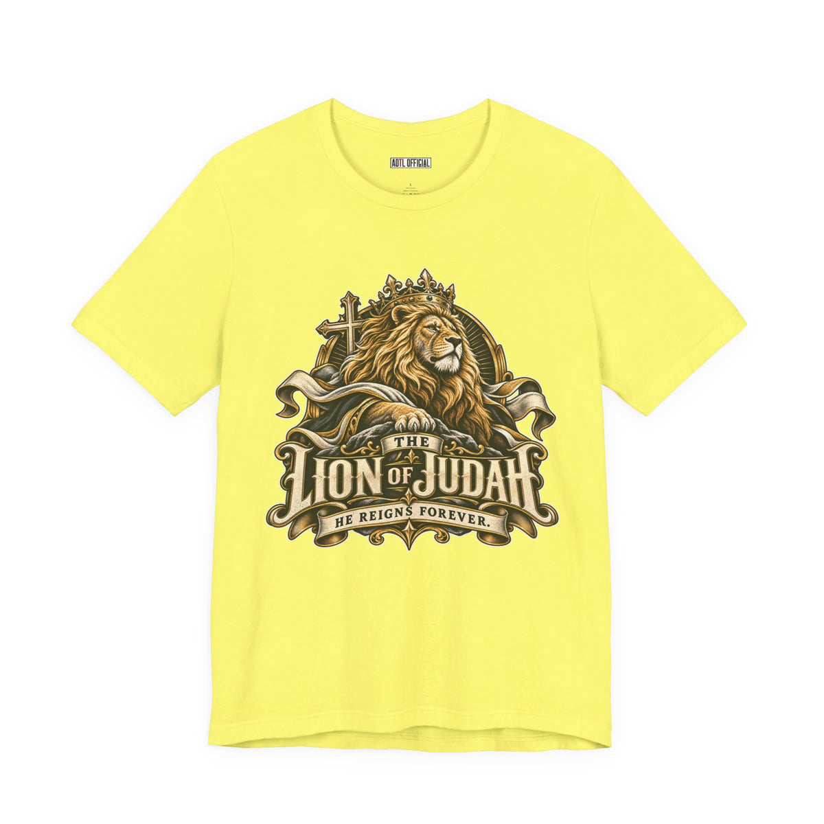 Lion of Judah — He Reigns Forever Christian T-shirt