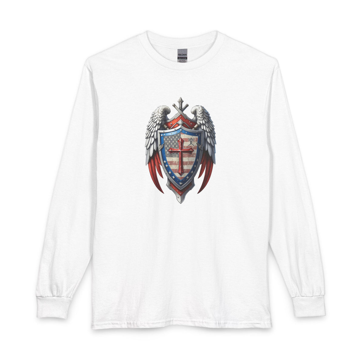 Winged Guardian Christian Patriotic Long Sleeve Shirt