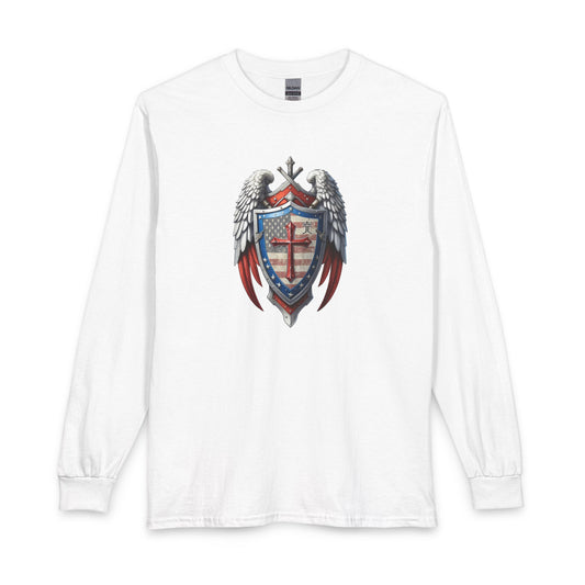 Winged Guardian Christian Patriotic Long Sleeve Shirt