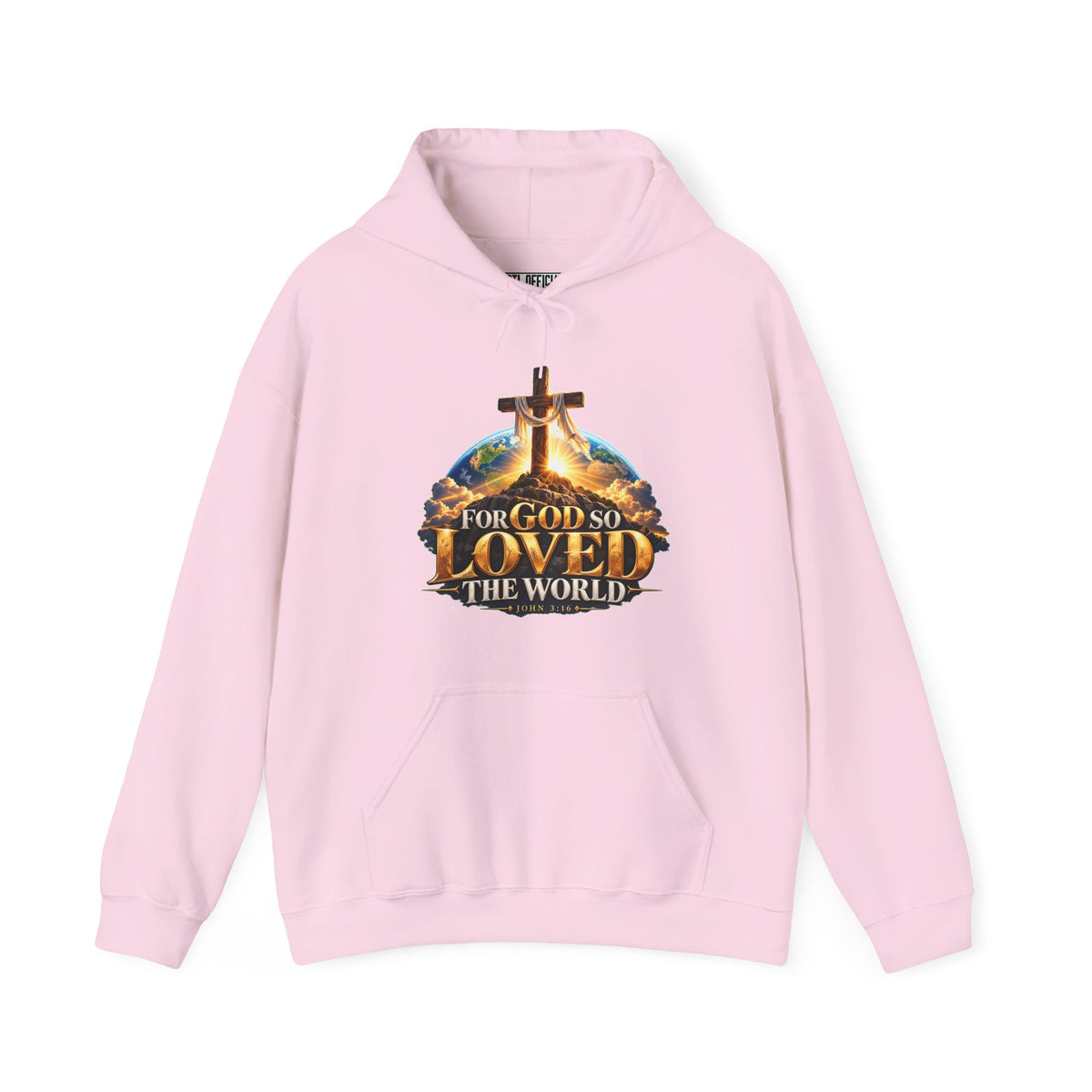 For God So Loved the World – John 3:16 Cross Design Christian Hoodie