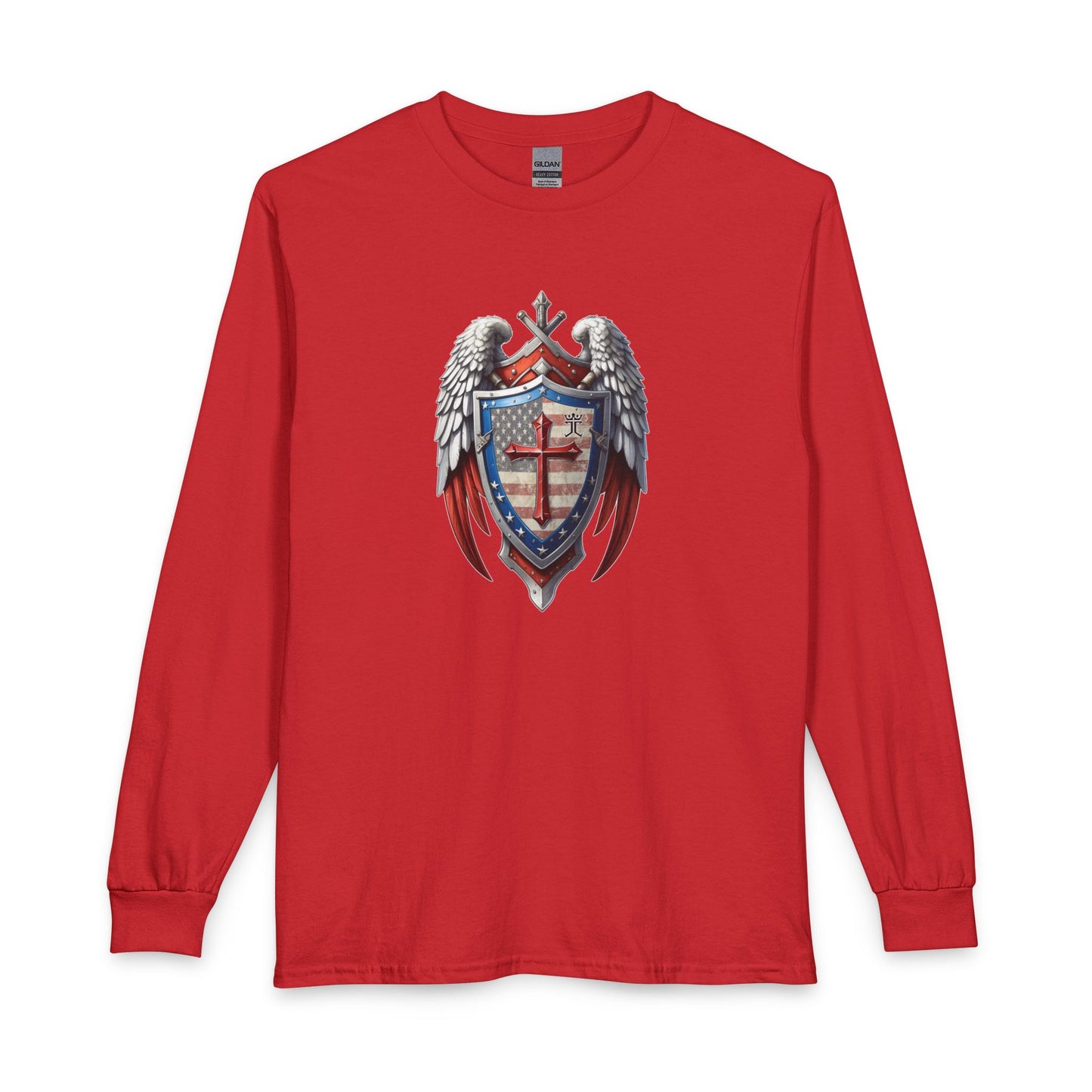 Winged Guardian Christian Patriotic Long Sleeve Shirt