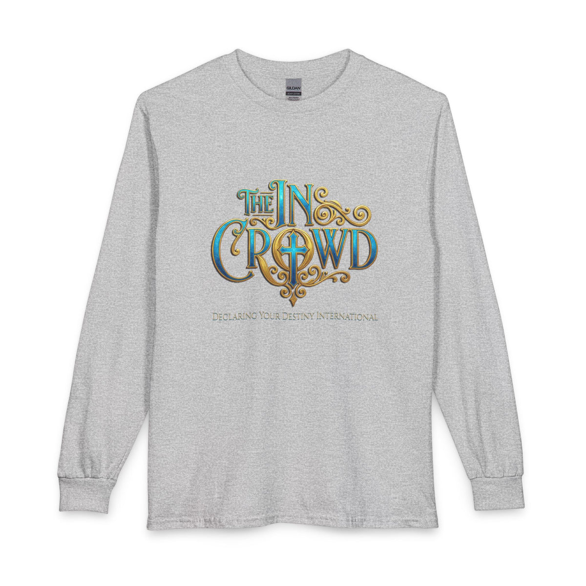 Ornate The In Crowd Blue & Gold Christian Long Sleeve Shirt
