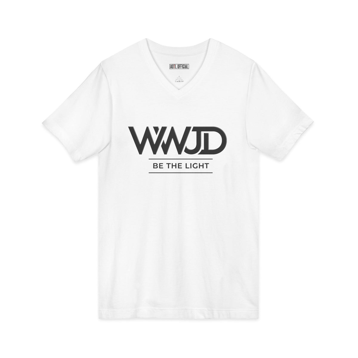 WWJD Christian V-neck t-shirt faith-inspired design

