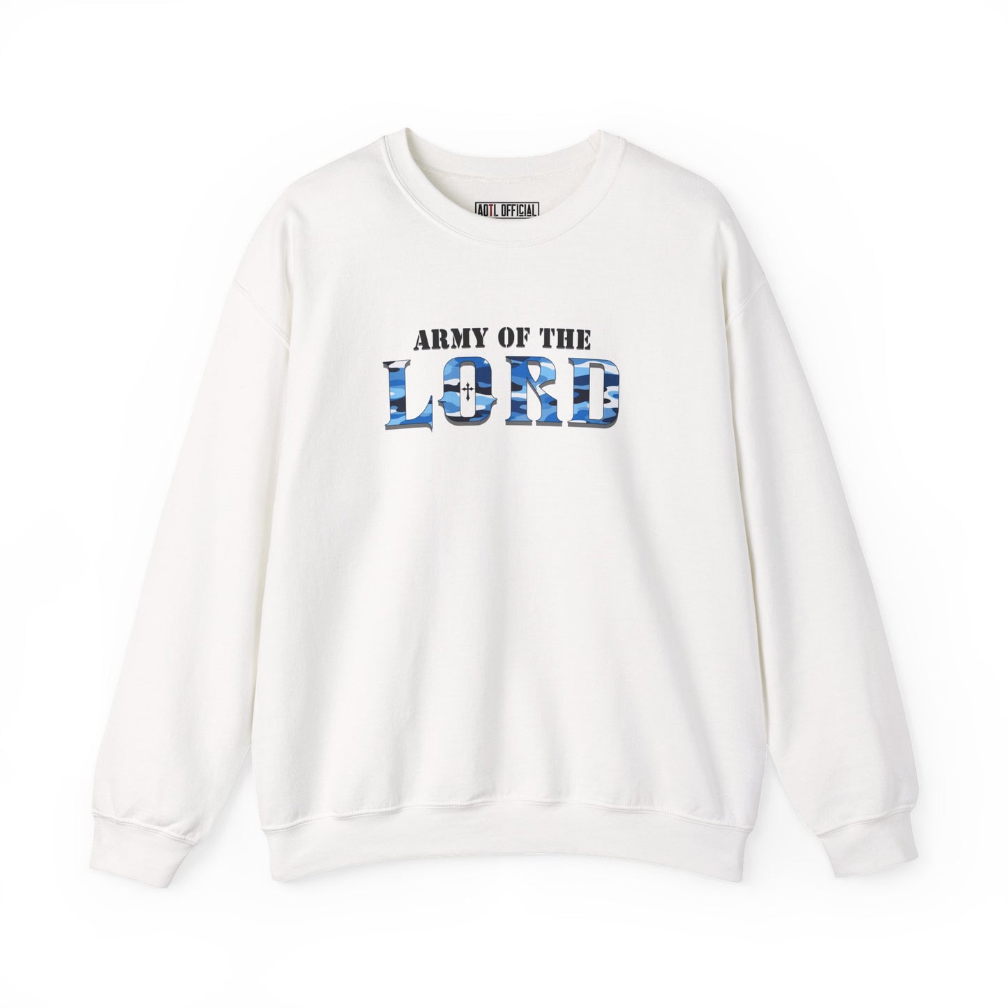 Blue Camo Army of the Lord Unisex Heavy Blend™ Crewneck Sweatshirt