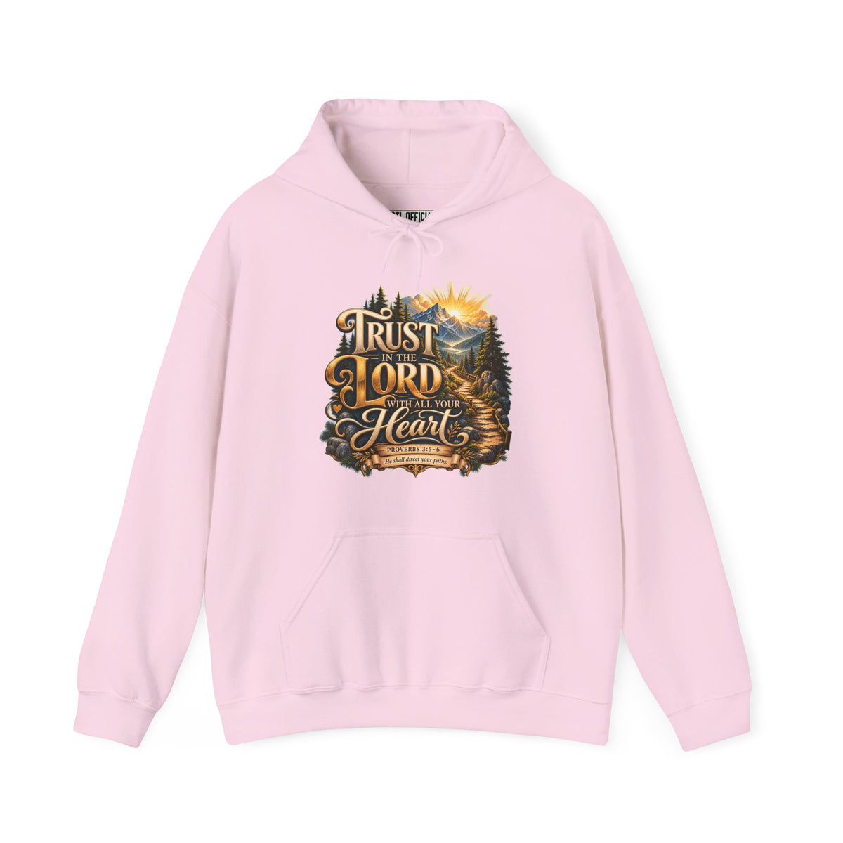 Trust in the Lord With All Your Heart – Proverbs 3:5-6 Mountain Path Design Christian Hoodie