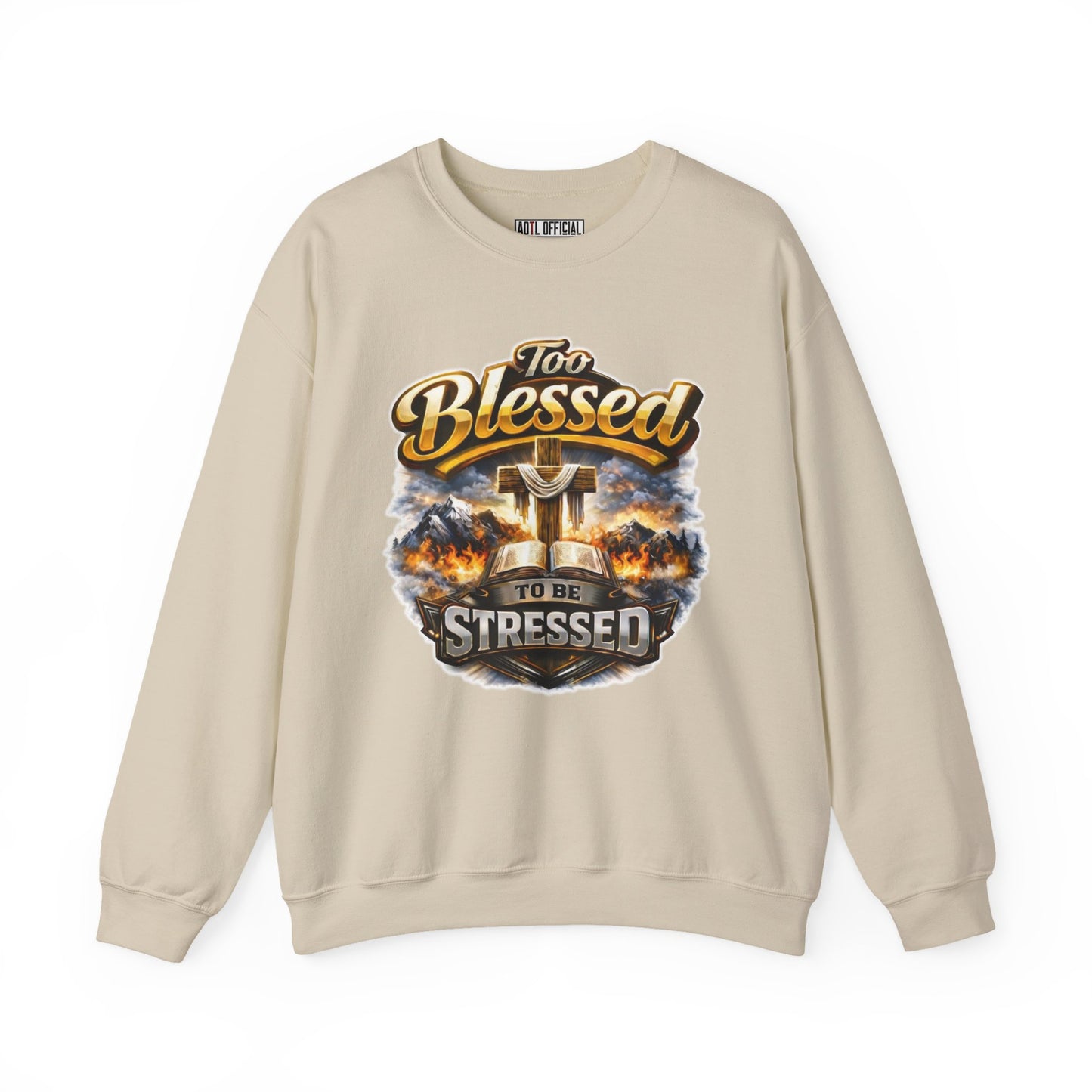 Too Blessed To Be Stressed Unisex Heavy Blend™ Crewneck Sweatshirt