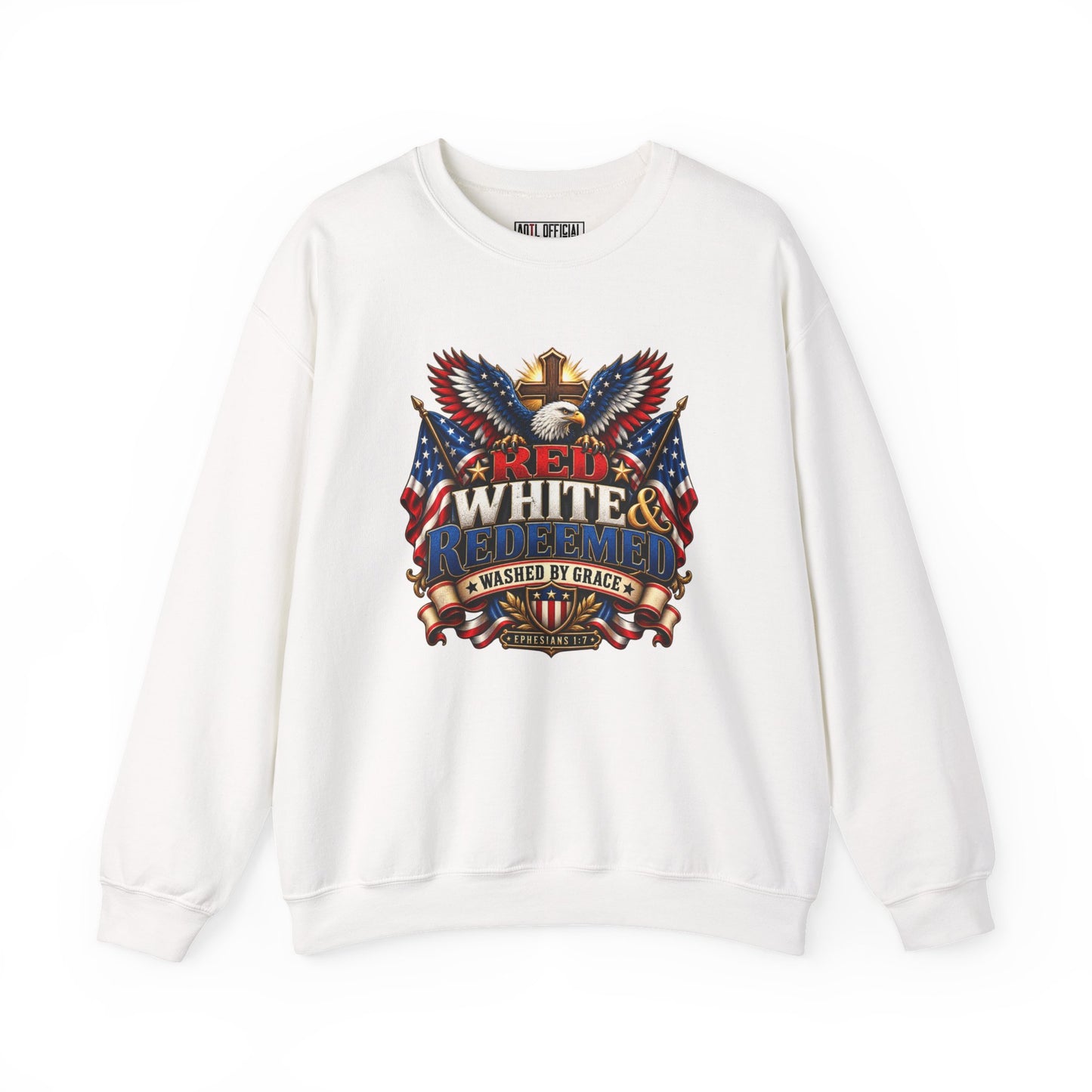 Shop the Red, White & Redeemed Christian Sweatshirt. Celebrate freedom while remembering the greatest freedom of all—the redemption found in Christ. 