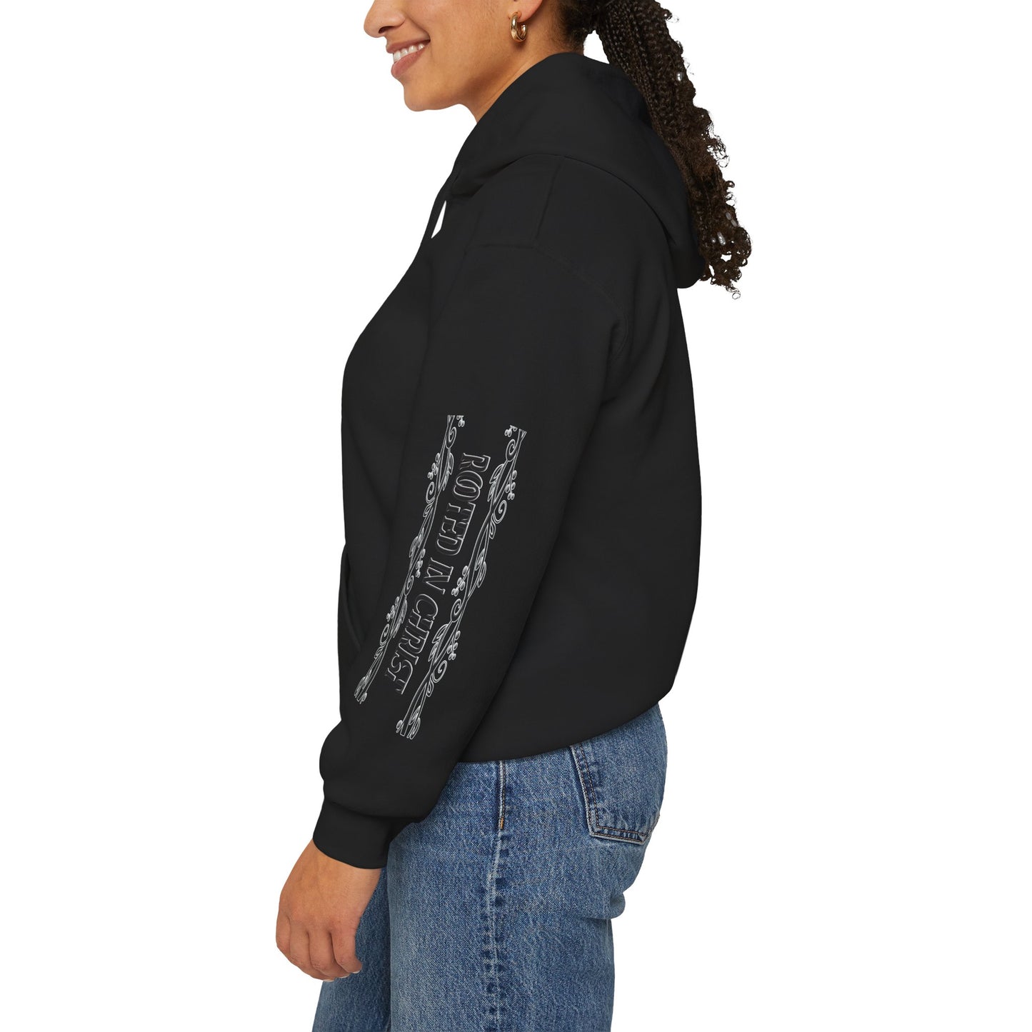 Planted In Grace With Powerful Sleeve Message Unisex Heavy Blend™ Hooded Sweatshirt
