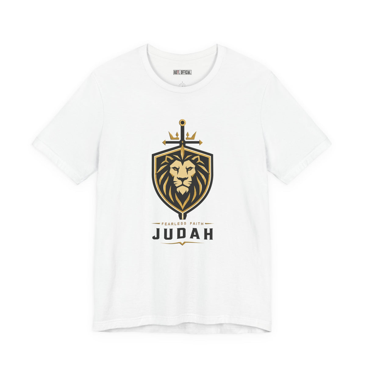 Judah — Fearless Faith Christian T-shirt. Wear a statement of fearless faith, rooted in the strength and authority of the Lion of Judah. 