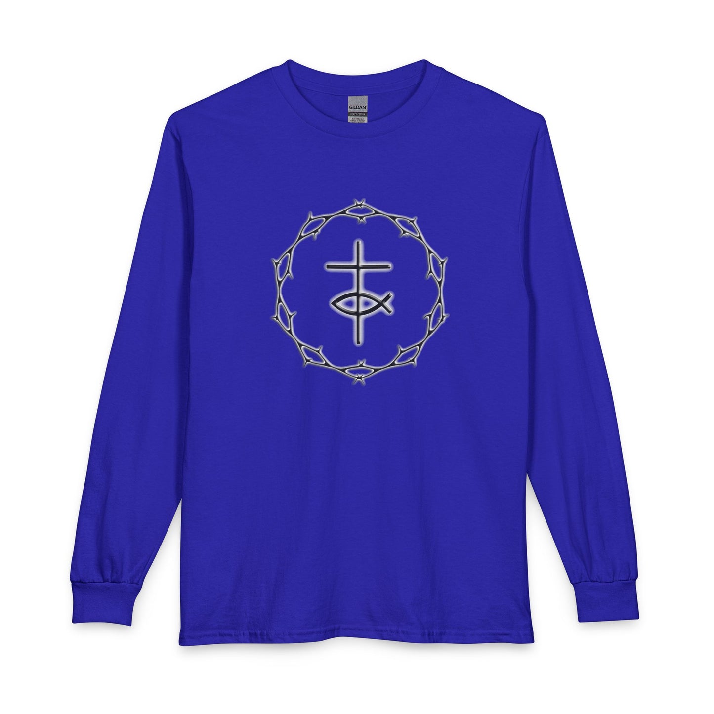 Circle of Thorns & Cross Christian Long Sleeve Shirt