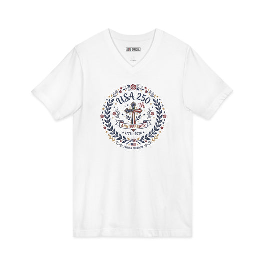 Ladies USA 250th Anniversary  V-Neck Tee