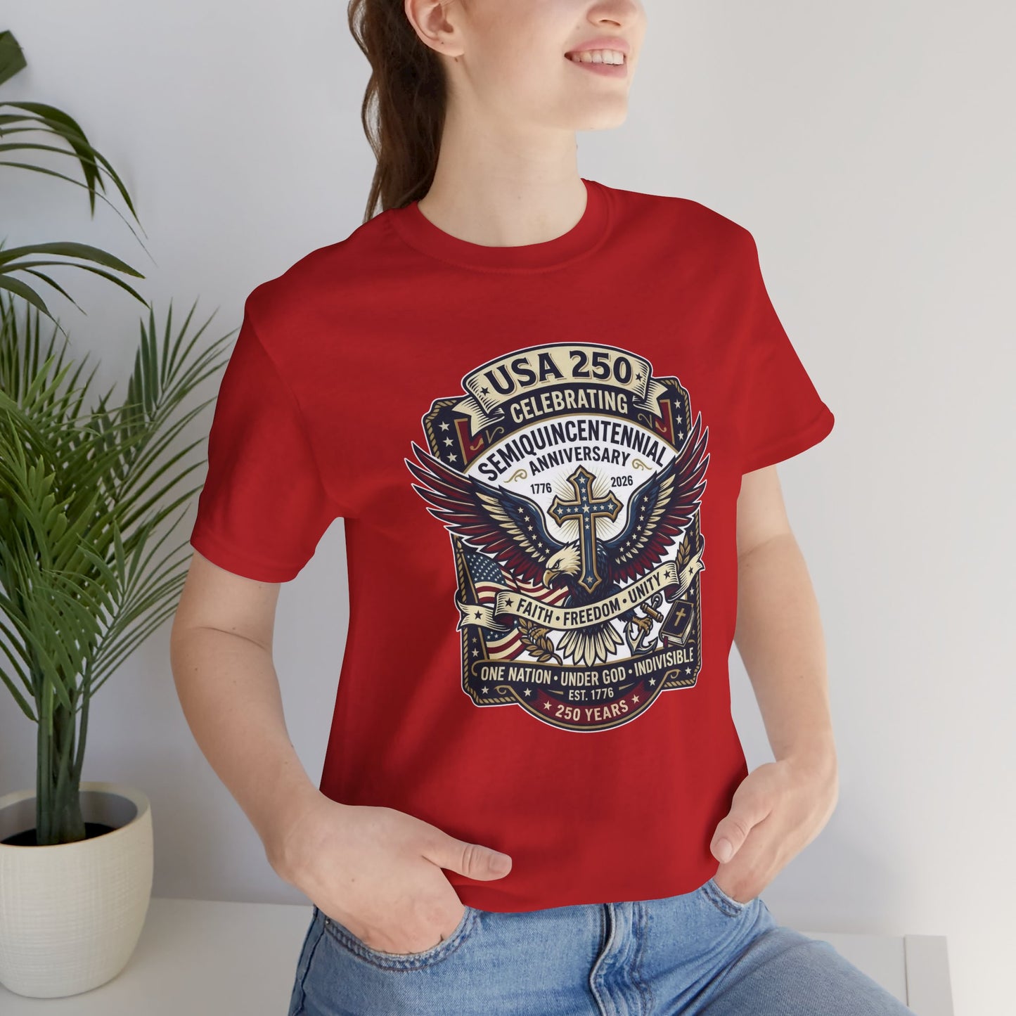 250 year Anniversary One Nation Under God Classic Unisex Short Sleeve Tee