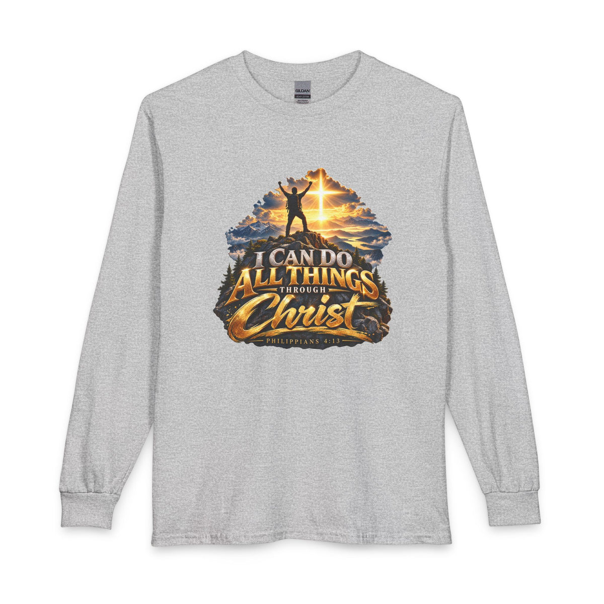 I Can Do All Things Through Christ – Philippians 4:13 Victory Design Christian Long Sleeve Shirt