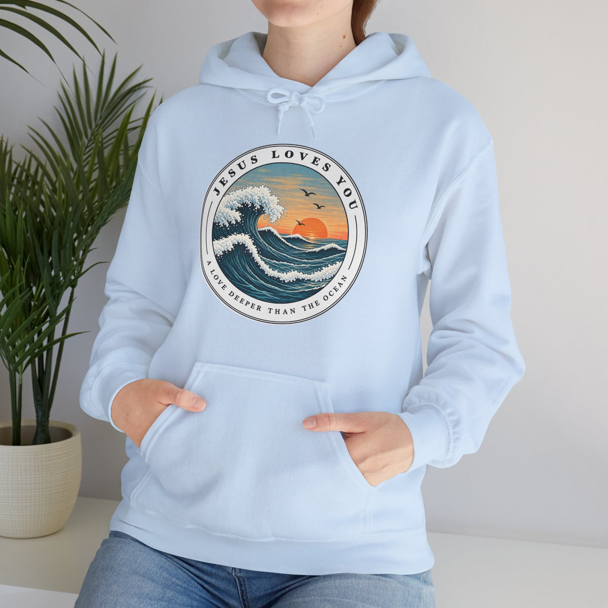 Jesus Loves You — A Love Deeper Than the Ocean Christian Hoodie