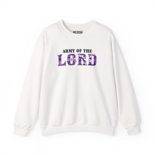 Purple Camo Army of the Lord Unisex Heavy Blend™ Crewneck Sweatshirt
